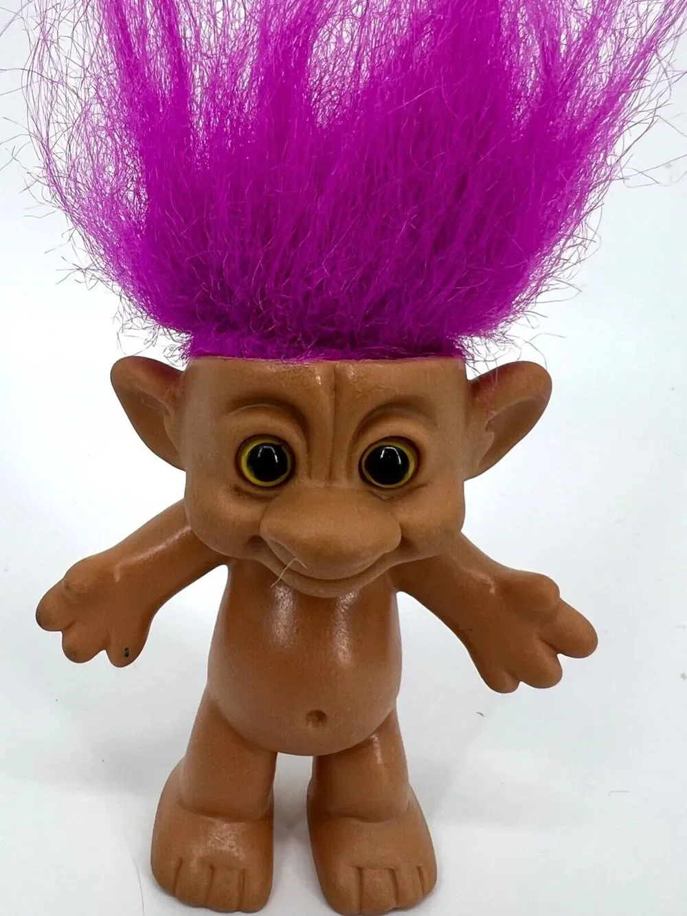 Vintage Lucky IMM Forest Troll Doll Purple Hair Brown Eyes